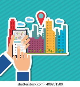 Smart city vector design, editable graphic