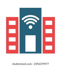 Smart City Vector Glyph Two Color Icons For Personal And Commercial Use.
