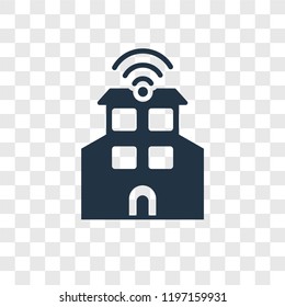 Smart city vector icon isolated on transparent background, Smart city transparency logo concept