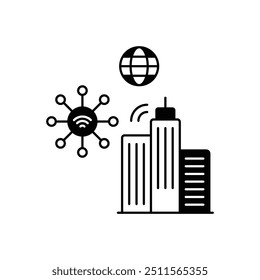 Ícone de vetor Smart City pronto para usar a ilustração de vetor