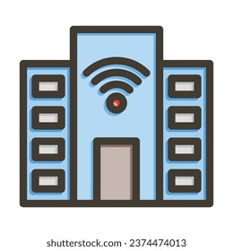 Smart City Vector Thick Line Filled Colors Icon For Personal And Commercial Use.
