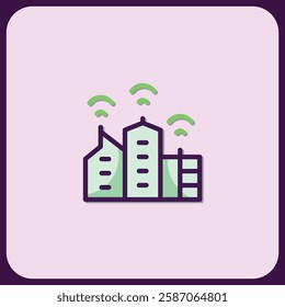 Smart Cityscape: Wireless Network Icon Design