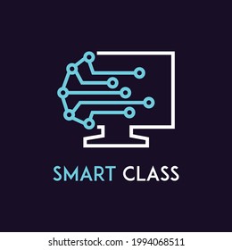 Smart Class Digital Brain Online E-Learning Web Training Logo Icon