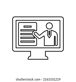 Clase inteligente, web, icono de línea educativa. vector de contorno.