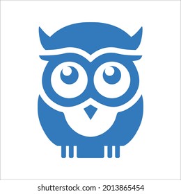 Smart, classes, owl icon. Blue color vector.