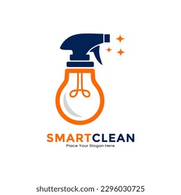 Smart clean bulb vector logo design. Suitable for business, cleaning, housekeeping and technology