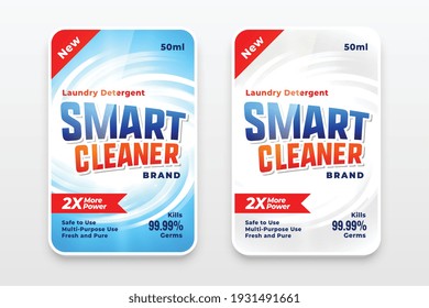 Smart Cleaner Laundry Detergent Label Design