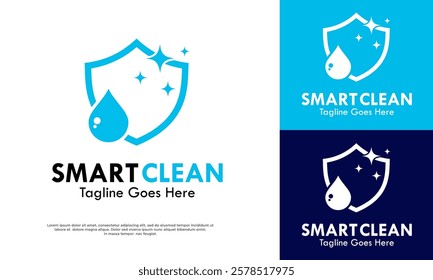 Smart cleaning design logo template illustration