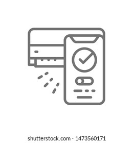 Smart climate assistant, air conditioning controlled line icon.