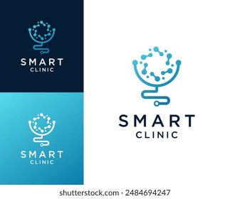 Smart clinic logo. Smart with clinic element logo design illustration.