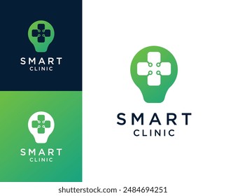 Smart clinic logo. Smart with clinic element logo design illustration.