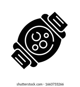 Smart clock black icon, concept illustration, vector flat symbol, glyph sign.