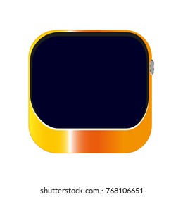 The smart clock icon is shown in gold with the black display turned off.
white background.