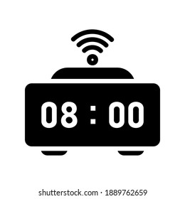 Smart Clock icon vector illustration in solid style about internet of things for any projects, use for website mobile app presentation
