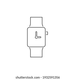Smart clock line icon isolated on white background. Vector