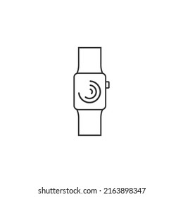 Smart clock line icon isolated on white background. Vector flat sign