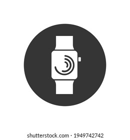 Intelligente Uhr weiß einzeln auf weißem Hintergrund. Vektorgrafik