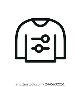 Ropa inteligente con Configuraciones aisladas icono con trazo editable