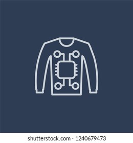 Smart clothing icon. Trendy flat vector line Smart clothing icon on dark blue background from Artificial Intelligence, Future Technology collection. 