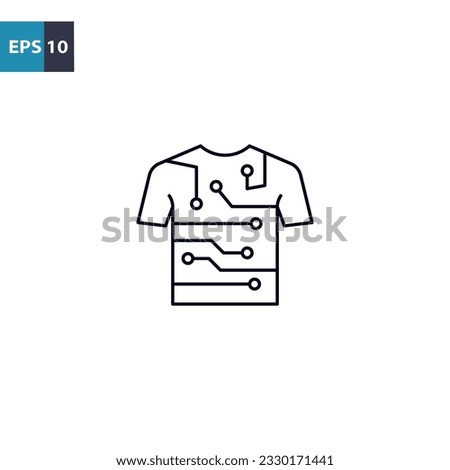 Smart clothing outline icon Vector illustration
