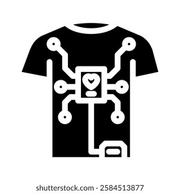 smart clothing wearable glyph icon vector. smart clothing wearable sign. isolated symbol illustration