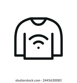 Smart clothing with wi-fi module isolated icon with editable stroke