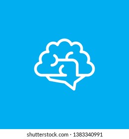 Smart cloud logo template. brain tech logo template - Vector