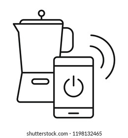 Smart coffee jug icon. Outline illustration of smart coffee jug vector icon for web design isolated on white background