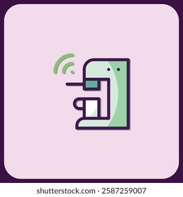Smart Coffee Machine Icon Design Illustration