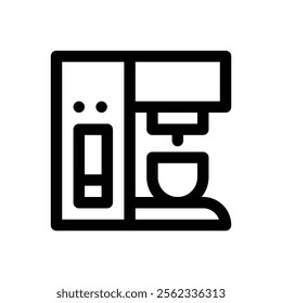 Smart coffee maker. Editable stroke vector icon.