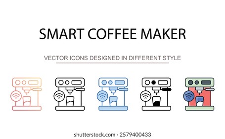 Smart Coffee Maker icon design with white background stock illustration