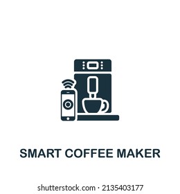 Smart Coffee Maker Icon. Monochrome Simple Icon For Templates, Web Design And Infographics