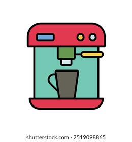 smart coffee maker icon with white background vector stock illustration