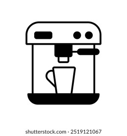 smart coffee maker icon with white background vector stock illustration