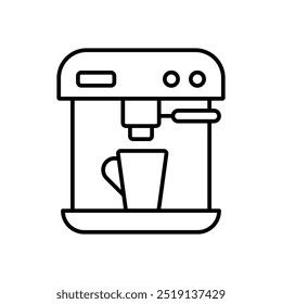 smart coffee maker icon with white background vector stock illustration