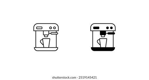 smart coffee maker icon with white background vector stock illustration