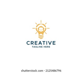 Smart combine logo from bulb and unique monkey logo, best for startup company, technology, etc.