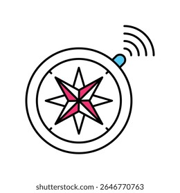 Smart Compass Vector Filled outline illustration style icon. EPS 10 file