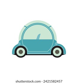Concepto inteligente y diseño de futuros movimientos. Vehículo eléctrico con forma diminuta y futurista. Ilustración vectorial del transporte.