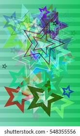 smart confusion over stars, glow among colorful group.