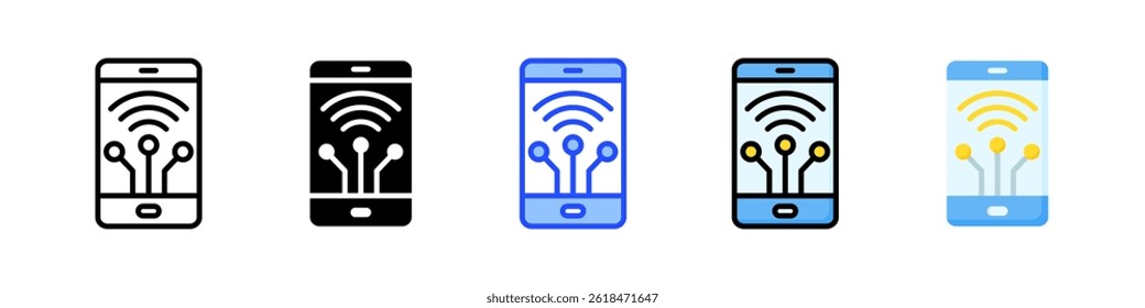 Smart Connectivity Icon Collection With Multiple Styles