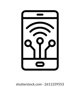 Smart Connectivity Line Vector Illustration On White Background.
