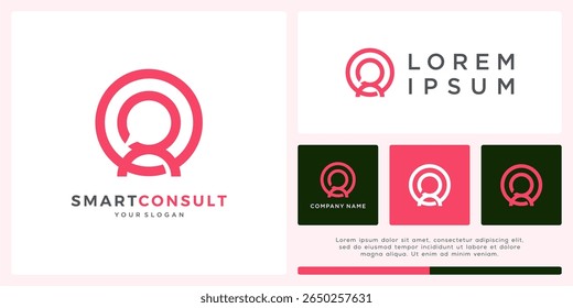 Smart consult logo design with abstract people icon