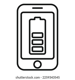 Smart consumption battery icon outline vector. Care resource. Tablet internet