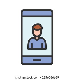 Smart Contact Icon vector image. Suitable for mobile apps, web apps and print media.