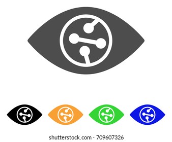 Smart Contact Lens vector pictograph. Style is a flat graphic symbol in grey, black, yellow, blue, green color variants. Designed for web and mobile apps.