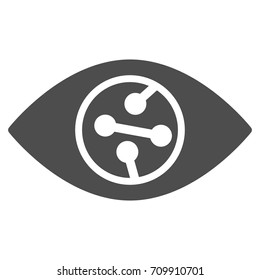 Smart Contact Lens vector pictograph. Style is flat graphic grey symbol.