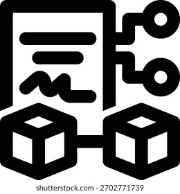 Smart Contract, Blockchain Contract, Crypto Contract Outline Icon