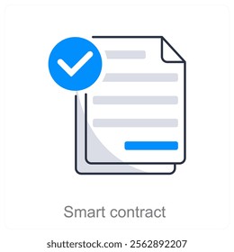 Smart Contract and blockchain icon concept