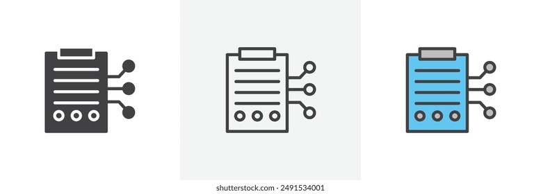Smart contract colored icon set. Eps 10